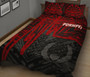 Pohnpei Quilt Bed Set - Pohnpei Seal In Heartbeat Patterns Style (Red) 2