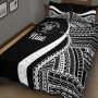 Niue Quilt Bet Set - White Polynesian Tentacle Tribal Pattern 2