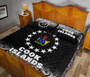 Cook Islands Quilt Bed Set - Cook Islands Flag Coat Of Arms Polynesian Tattoo Black Fog Style 5