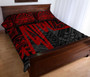 Kosrae Personalised Quilt Bed Set - Kosrae Seal In Heartbeat Patterns Style (Red) 3