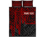 Kosrae Personalised Quilt Bed Set - Kosrae Seal In Heartbeat Patterns Style (Red) 5