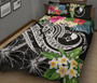 Yap Polynesian Quilt Bed Set - Summer Plumeria (Black) 2