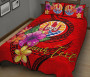 Tahiti Polynesian Custom Personalised Quilt Bed Set - Floral With Seal Red 2