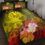 Tahiti Custom Personalised Quilt Bed Set - Humpback Whale with Tropical Flowers (Yellow) 1