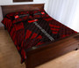 Wallis and Futuna Quilt Bed Set - Wallis and Futuna Coat Of Arms & Polynesian Red Tattoo Style 4