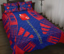 Wallis and Futuna Quilt Bed Set - Wallis and Futuna Coat Of Arms & Polynesian Red Tattoo Style 2