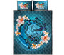 Fiji Polynesian Quilt Bed Set - Blue Plumeria Animal Tattoo 5