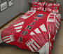 Samoa Quilt Bed Set - Samoa Coat Of Arms Polynesian Red Tattoo Style 3
