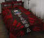 Samoa Quilt Bed Set - Samoa Coat Of Arms Polynesian Red Tattoo Style 2