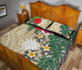 Nauru Polynesian Quilt Bed Set - Hibiscus Turtle Tattoo Beige 4