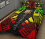 Tokelau Quilt Bed Set - Tokelau Coat Of Arms Reggae Tattoo Style 3