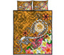 FSM Quilt Bed Set - Turtle Plumeria (Gold) 5