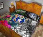 Northern Mariana Islands Quilt Bed Set - Turtle Plumeria Banana Leaf 5