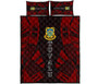 Tuvalu Quilt Bed Set - Tuvalu Coat Of Arms Red Tattoo Style 1