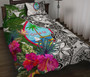 Guam Custom Personalised Quilt Bet Set White - Turtle Plumeria Banana Leaf 1