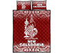New Caledonia Quilt Bed Set - New Caledonia Coat Of Arms Polynesian Tattoo Red Fog Style 1