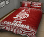 New Caledonia Quilt Bed Set - New Caledonia Coat Of Arms Polynesian Tattoo Red Fog Style 3