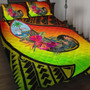 Guam Quilt Bed Set - Polynesian Hook And Hibiscus (Raggae) 1