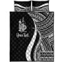 New Caledonia Custom Personalised Quilt Bet Set - White Polynesian Tentacle Tribal Pattern 5