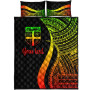 Fiji Custom Personalised Quilt Bet Set - Reggae Polynesian Tentacle Tribal Pattern 5