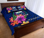 Samoa Polynesian Quilt Bed Set - Floral With Seal Blue 3