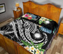 Marshall Islands Polynesian Quilt Bed Set - Summer Plumeria (Black) 4