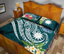 Nauru Polynesian Quilt Bed Set - Summer Plumeria (Turquoise) 4