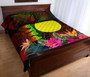 Palau Polynesian Quilt Bed Set - Hibiscus and Banana Leaves 5