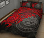 Federated States Of Micronesia Quilt Bed Set - Federated States Of Micronesia Seal & Red Turtle Hibiscus 2