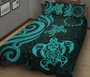 Cook Islands Quilt Bed Set - Turquoise Tentacle Turtle 2