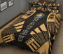 Nauru Quilt Bed Set - Nauru Coat Of Arms & Polynesian Yellow Tattoo Style 3