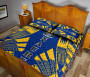 Nauru Quilt Bed Set - Nauru Coat Of Arms & Polynesian Yellow Tattoo Style 5