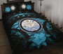 Marshall Islands Polynesian Quilt Bed Set Hibiscus Blue 1