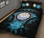 Marshall Islands Polynesian Quilt Bed Set Hibiscus Blue 2