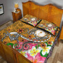 Kosrae Quilt Bed Set - Turtle Plumeria (Gold) 2