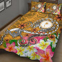 Kosrae Quilt Bed Set - Turtle Plumeria (Gold) 5