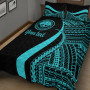 Federated States of Micronesia Custom Personalised Quilt Bet Set - Turquoise Polynesian Tentacle Tribal Pattern 2