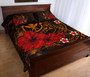 Polynesian Hawaii Kanaka Maoli Quilt Bed Set - Humpback Whale with Hibiscus (Golden) 3