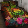 Federated States of Micronesia Polynesian Personalised Quilt Bed Set - Hibiscus and Banana Leaves 1