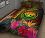 Federated States of Micronesia Polynesian Personalised Quilt Bed Set - Hibiscus and Banana Leaves 2