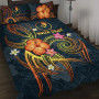 Yap Polynesian Personalised Quilt Bed Set - Legend of Yap (Blue) 1