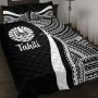 Tahiti Quilt Bet Set - White Polynesian Tentacle Tribal Pattern 1