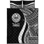 Tahiti Quilt Bet Set - White Polynesian Tentacle Tribal Pattern 5