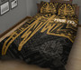 Tahiti Personalised Quilt Bed Set - Tahiti Seal In Heartbeat Patterns Style (Gold) 2