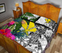 Hawaii Quilt Bed Set White - Turtle Plumeria Banana Leaf 4