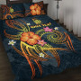 New Caledonia Polynesian Personalised Quilt Bed Set - Legend of New Caledonia (Blue) 1