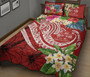 Fiji Polynesian Quilt Bed Set - Summer Plumeria (Red) 2