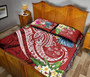 Fiji Polynesian Quilt Bed Set - Summer Plumeria (Red) 4