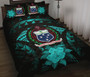 Samoa Polynesian Quilt Bed Set Hibiscus Turquoise 1