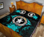 Northern Mariana Islands Polynesian Quilt Bed Set Hibiscus Turquoise 4